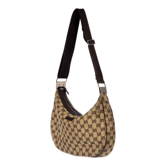 GUCCI BROWN CANVAS ROUND MESSENGER BAG - Picture 1 of 13